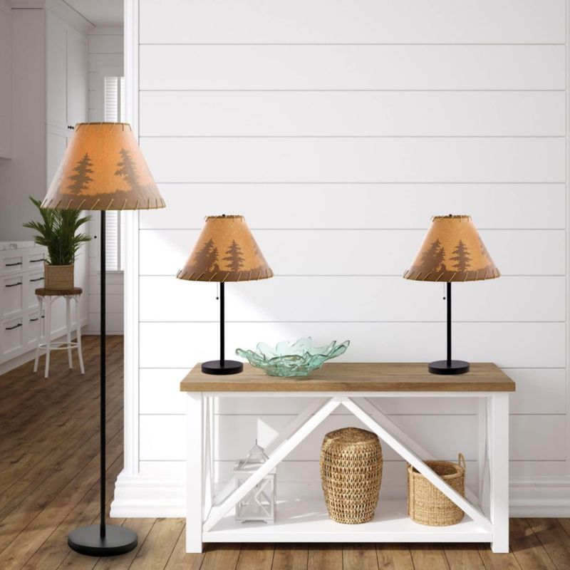 Juego de lámparas Catalina Lighting 147 cm Estampado Bosque 3 piezas