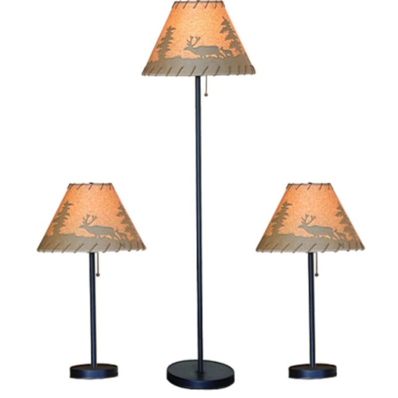 Juego de lámparas Catalina Lighting 147 cm Estampado Bosque 3 piezas
