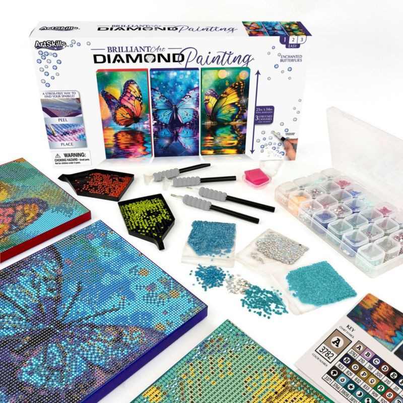 Kit de Pintura con Diamantes ArtSkills – Mariposas con Marco