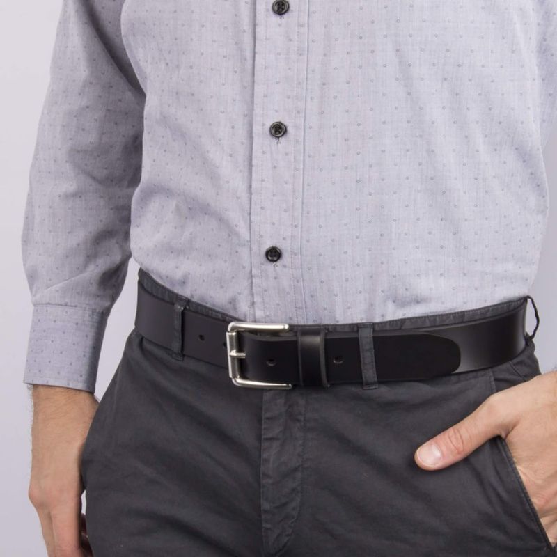 Cinturón DOCKERS de cuero negro de 91 cm con hebilla clásica
