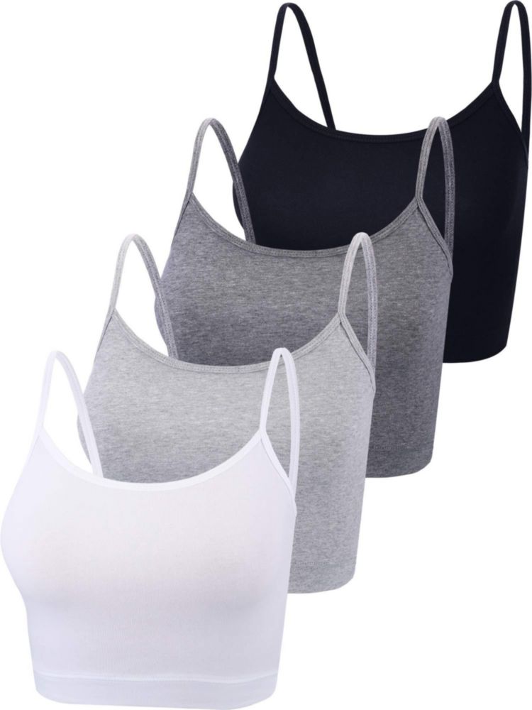 Pack de 4 tops cortos Boao talla L (negro blanco gris)