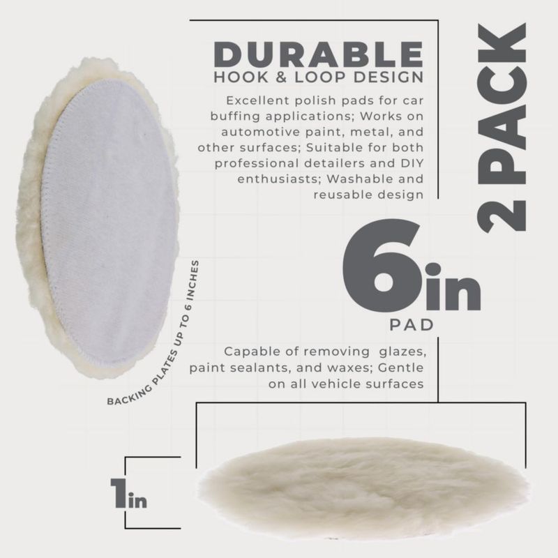 Almohadillas de Pulido de Lana TCP Global 15 cm paquete de 2
