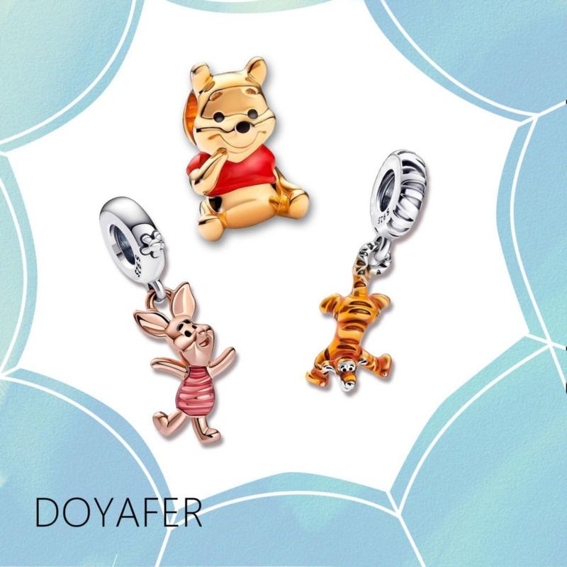 Doyafer Dije de Plata de Ley 925 con Tigre Oso y Cerdo