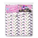 Juego de ropa de cama Jay Franco Full 7 piezas rosa Monster Jam