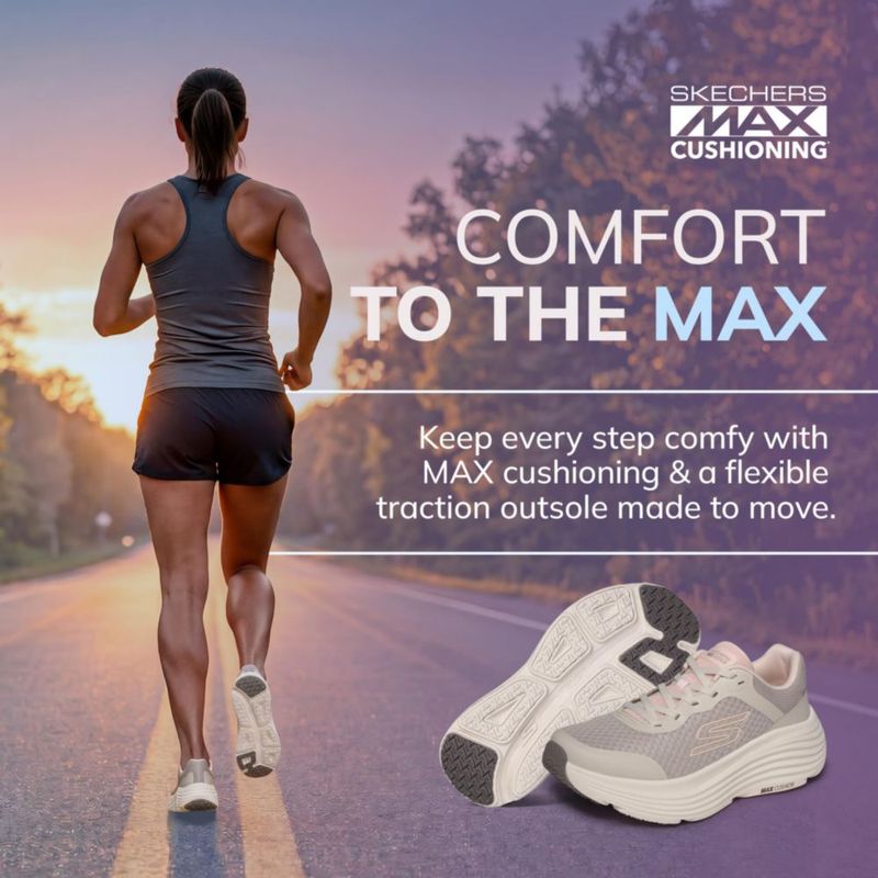 Zapatillas Skechers Max Cushioning 7.5 Anchas Natural