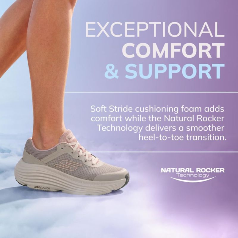 Zapatillas Skechers Max Cushioning 7.5 Anchas Natural
