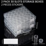 Caja de Almacenamiento Huaxiangoh 30 Compartimentos 17 × 15 × 52 cm (Pack de 2)