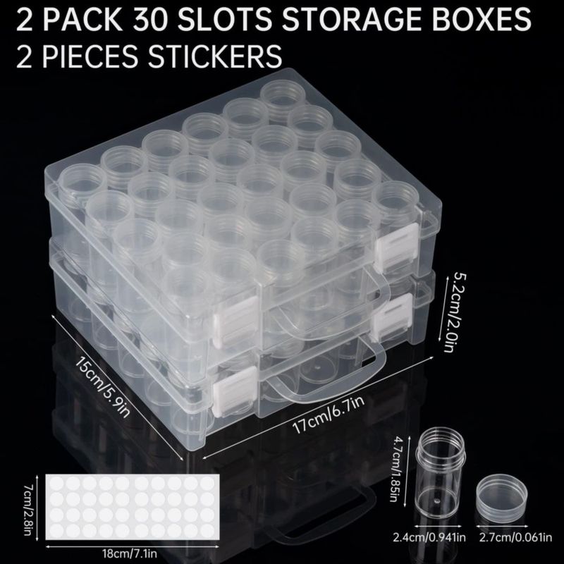 Caja de Almacenamiento Huaxiangoh 30 Compartimentos 17 × 15 × 52 cm (Pack de 2)