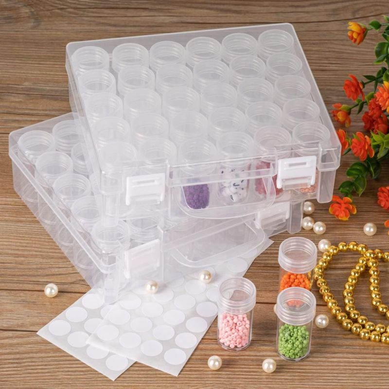 Caja de Almacenamiento Huaxiangoh 30 Compartimentos 17 × 15 × 52 cm (Pack de 2)