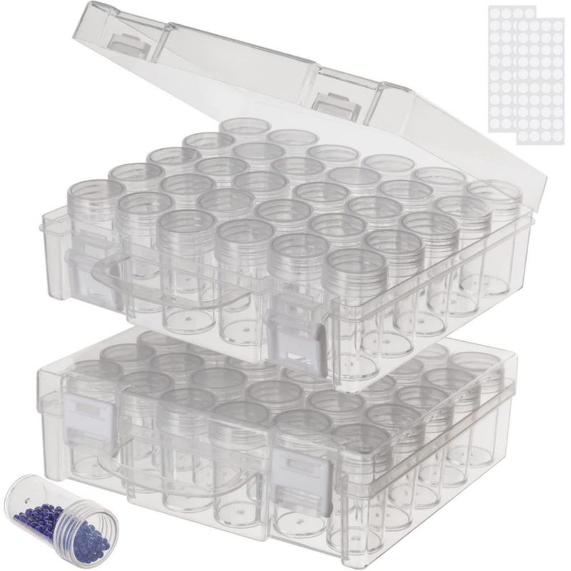 Caja de Almacenamiento Huaxiangoh 30 Compartimentos 17 × 15 × 52 cm (Pack de 2)