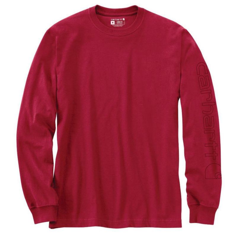 Camiseta Carhartt 3XL rojo industria con logo LS
