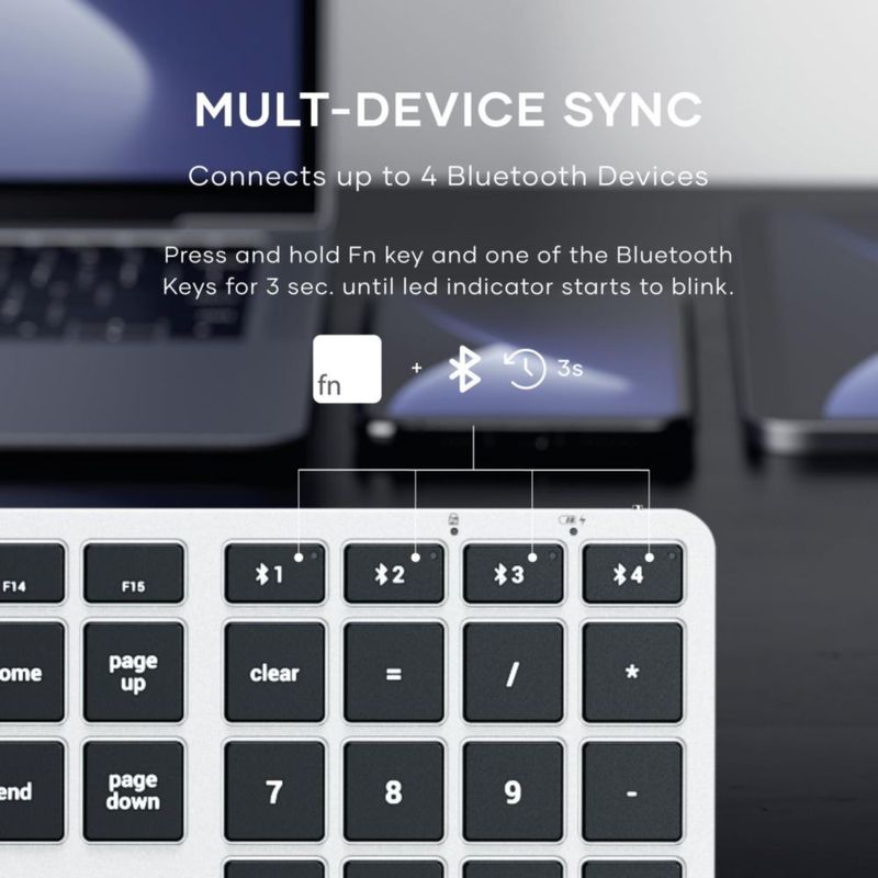 Teclado Satechi Slim X3 Bluetooth Retroiluminado Plateado