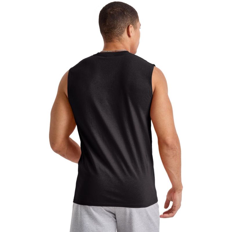 Camiseta sin mangas Hanes 3 piezas algodón negro