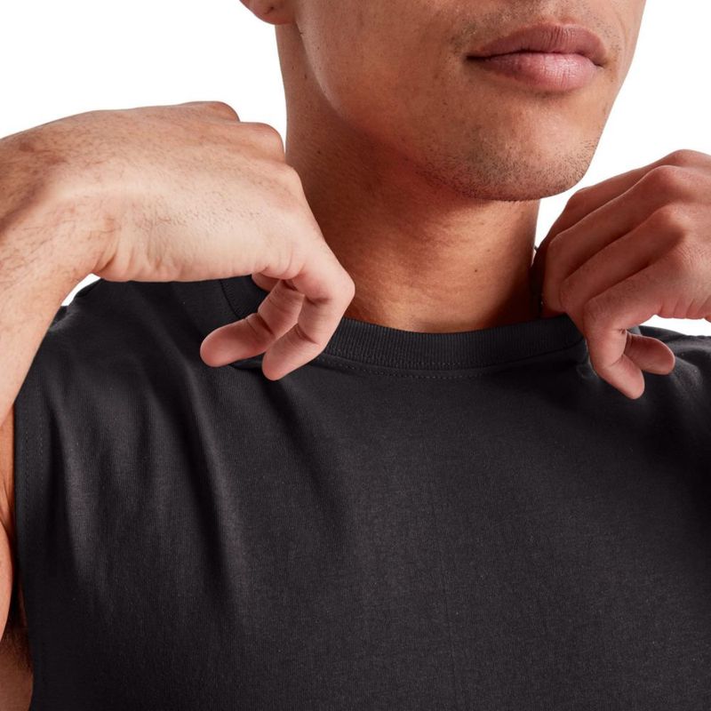 Camiseta sin mangas Hanes 3 piezas algodón negro