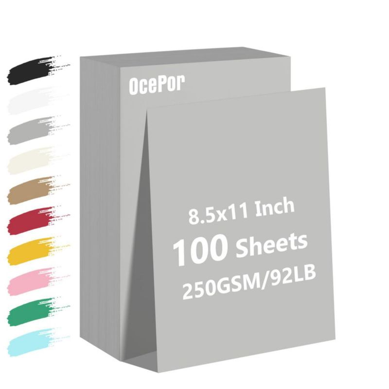 Cartulina OcePor gris 8.5x11 pulgadas 100 hojas 250 gsm