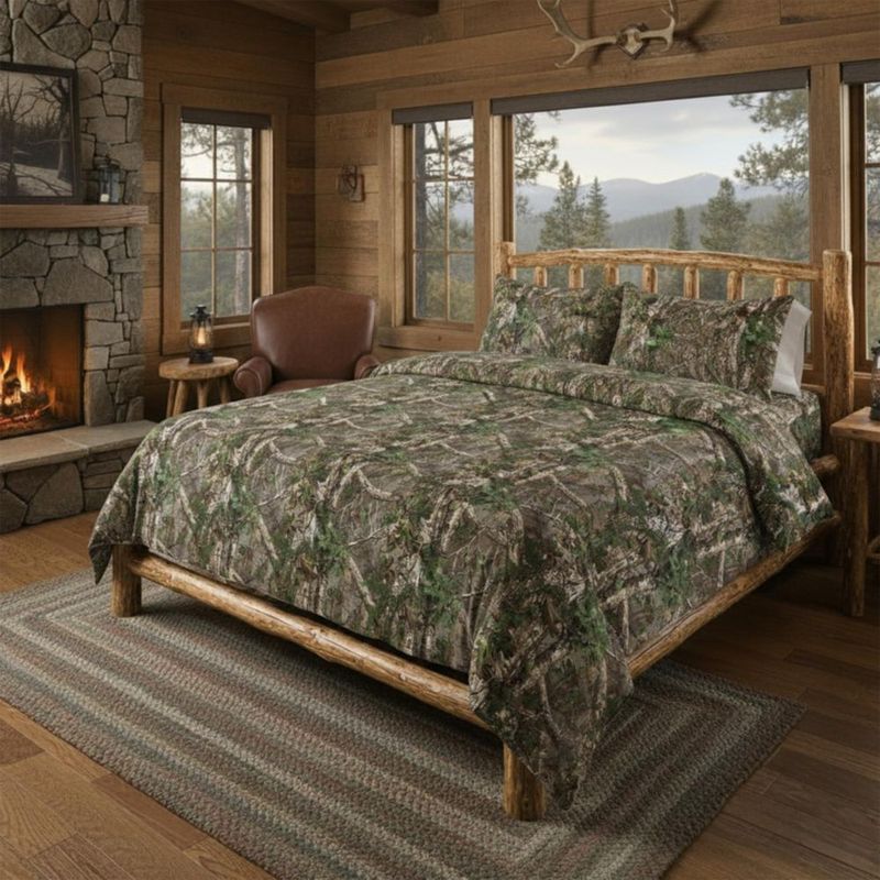 Juego de ropa de cama Northwest Queen Xtra Green Camuflaje de 5 piezas
