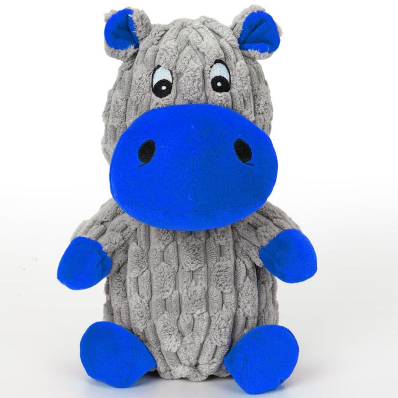 Juguete para perro loncoldy Hipopótamo de peluche azul con chirrido