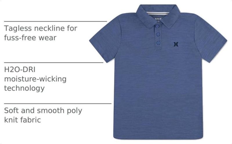Camisa Polo de Rendimiento Hurley UPF 50 de Secado Rápido