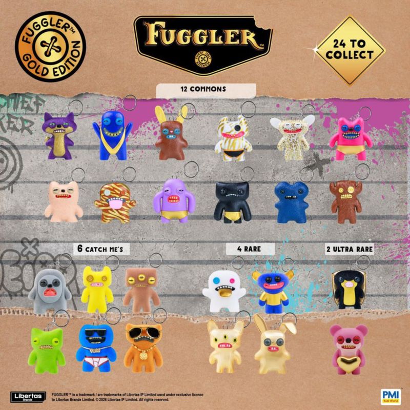 LLAVERO P.M.I. Fuggler Caja de Lata Dorada – 3 Bolsas Sorpresa
