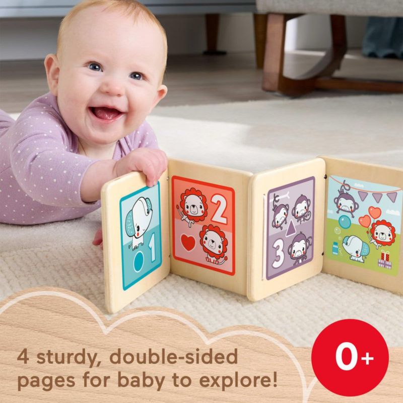 Panel de Tiempo Boca Abajo de Madera Fisher-Price para Bebés