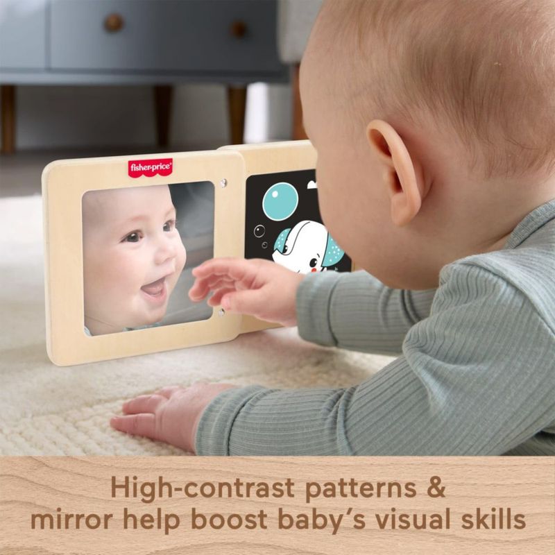 Panel de Tiempo Boca Abajo de Madera Fisher-Price para Bebés