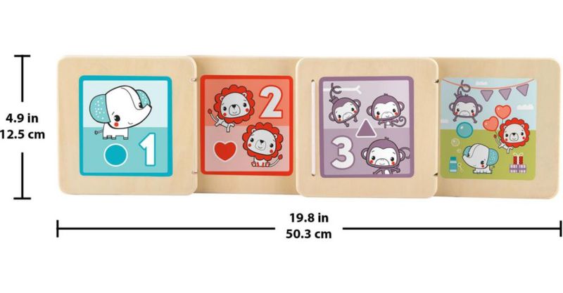 Panel de Tiempo Boca Abajo de Madera Fisher-Price para Bebés