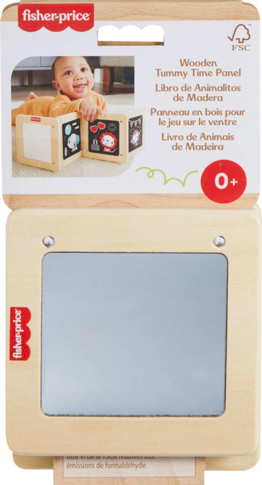 Panel de Tiempo Boca Abajo de Madera Fisher-Price para Bebés