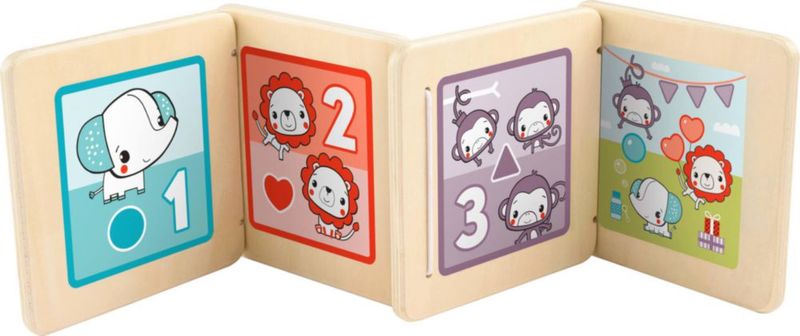 Panel de Tiempo Boca Abajo de Madera Fisher-Price para Bebés