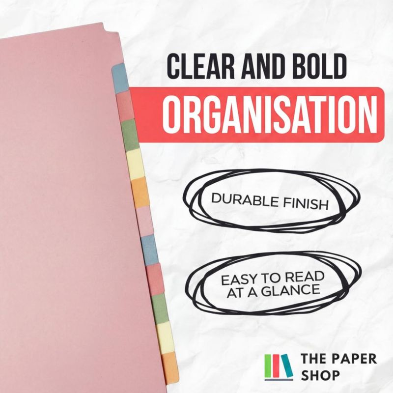 Separador de Carpeta A4 The Paper Shop – 12 Pestañas Escribibles