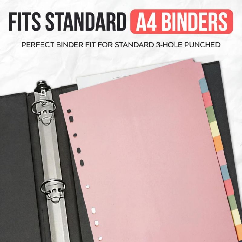 Separador de Carpeta A4 The Paper Shop – 12 Pestañas Escribibles