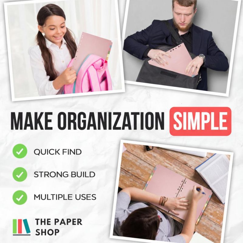 Separador de Carpeta A4 The Paper Shop – 12 Pestañas Escribibles