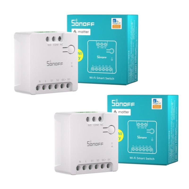Interruptor Inteligente SONOFF WiFi MINI‑D con Matter – 2 unidades