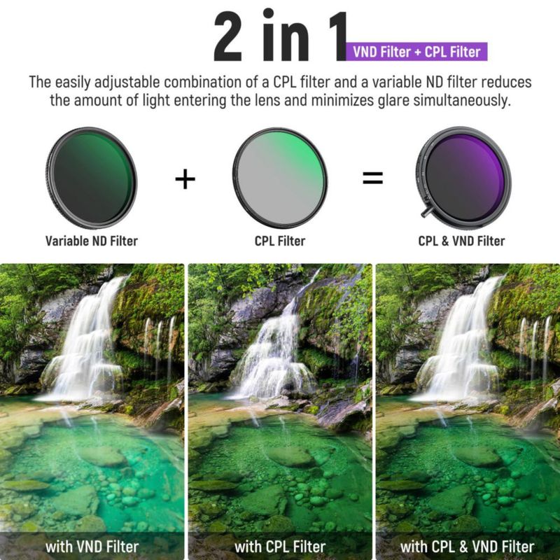 Filtro NEEWER 82 mm ND3‑64 y CPL 2 en 1