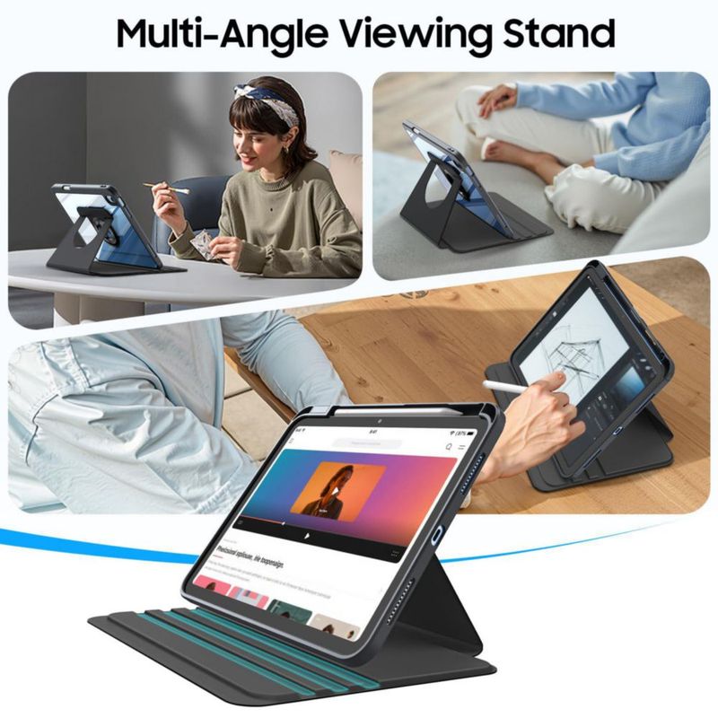 FINTIE Funda Giratoria para iPad 11"/10.9" con Soporte para Apple Pencil