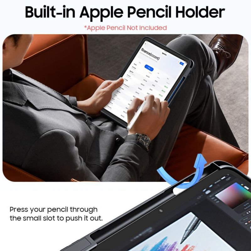 FINTIE Funda Giratoria para iPad 11"/10.9" con Soporte para Apple Pencil