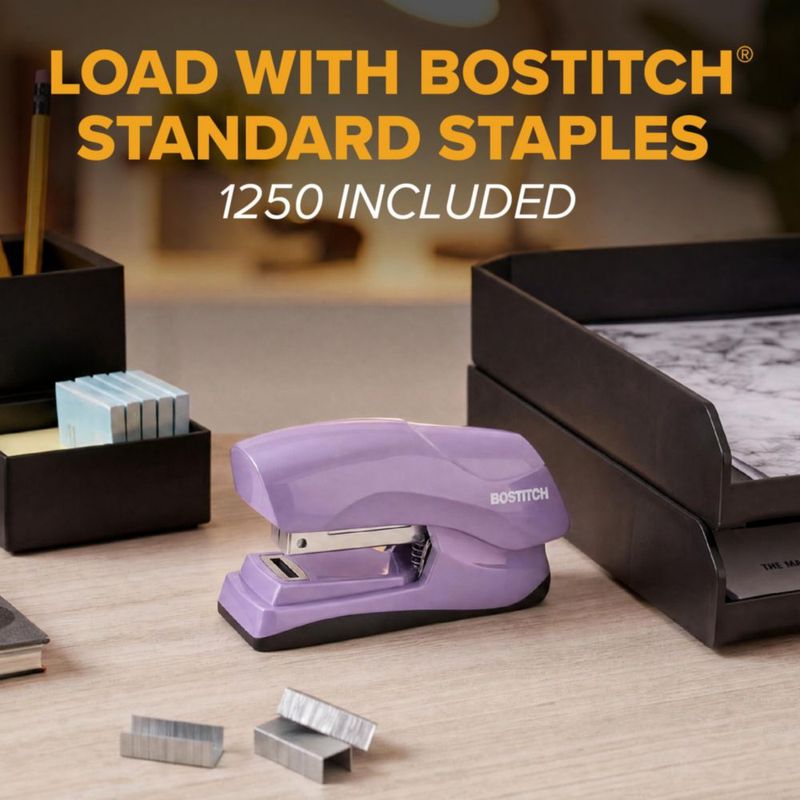 Grapadora Bostitch de 40 hojas color lila - Pack de valor