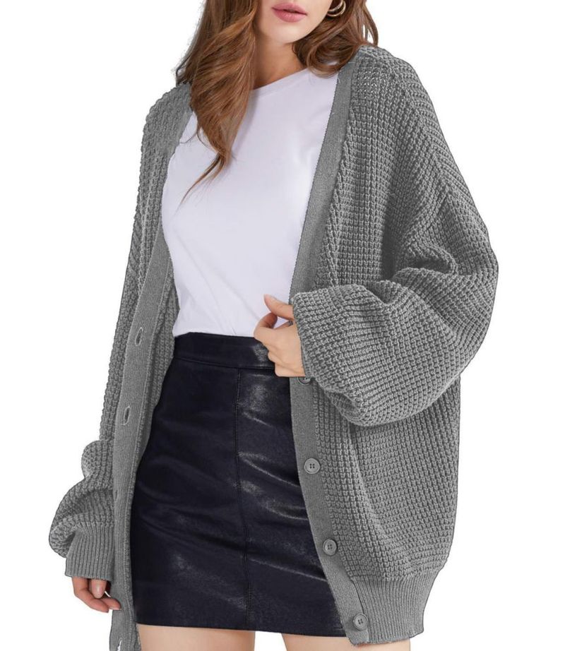 Suéter QUALFORT Cárdigan Oversize de Algodón