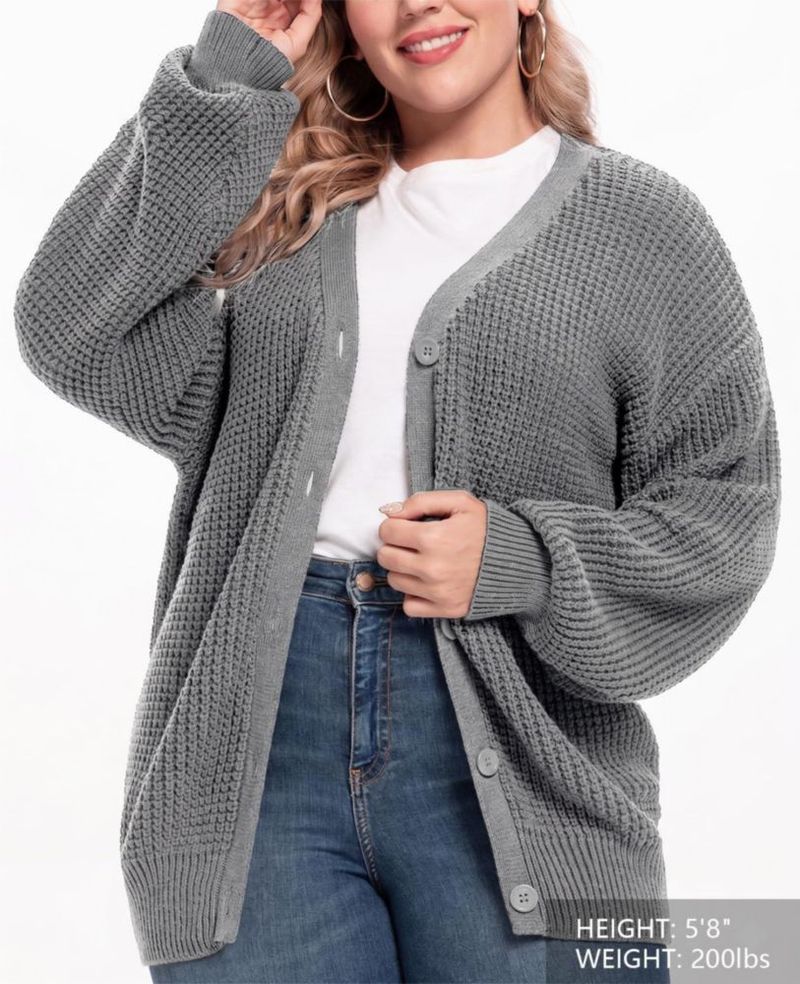 Suéter QUALFORT Cárdigan Oversize de Algodón