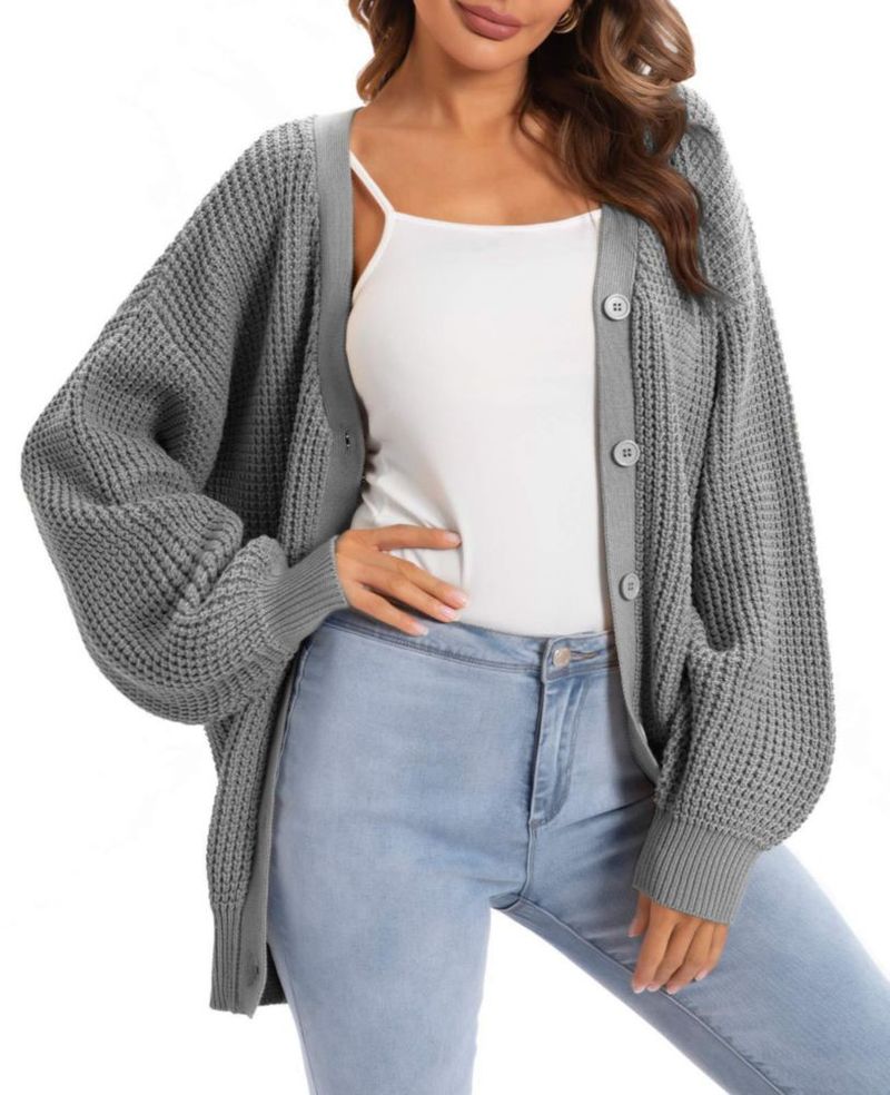Suéter QUALFORT Cárdigan Oversize de Algodón