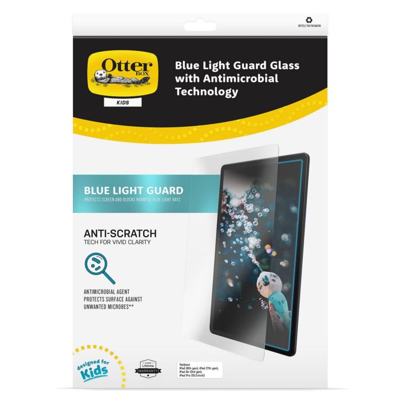 Protector de pantalla OtterBox 10.2" con filtro de luz azul y acción antimicrobiana