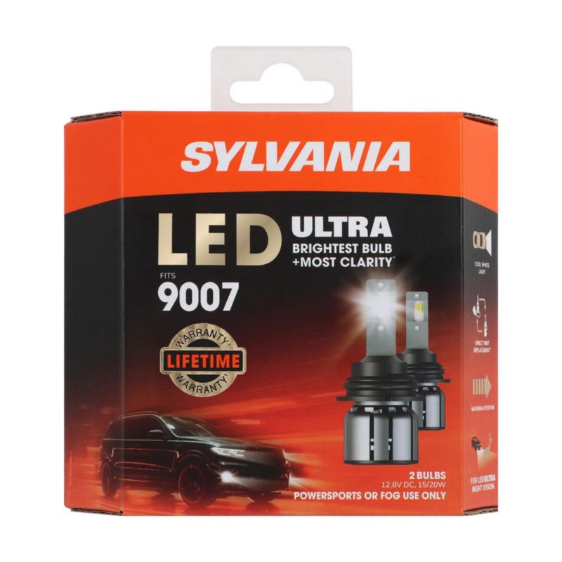 Bombilla LED SYLVANIA 9007 6000K Luz Fría paquete de 2