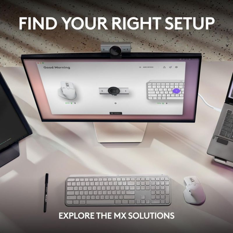 Cámara web Logitech MX Brio 4K gris pálido