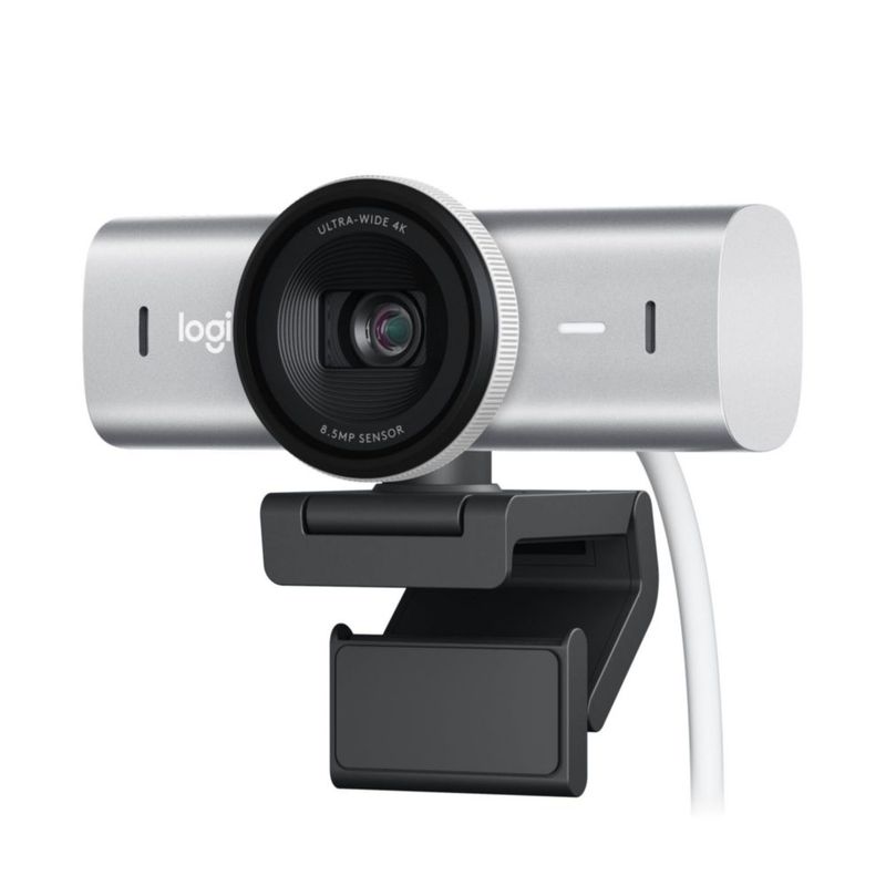 Cámara web Logitech MX Brio 4K gris pálido