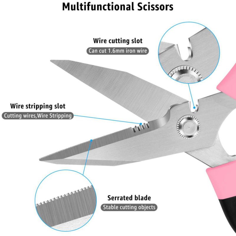 Tijeras BoFuYuan 20 cm Rosa de Alta Resistencia Multiuso