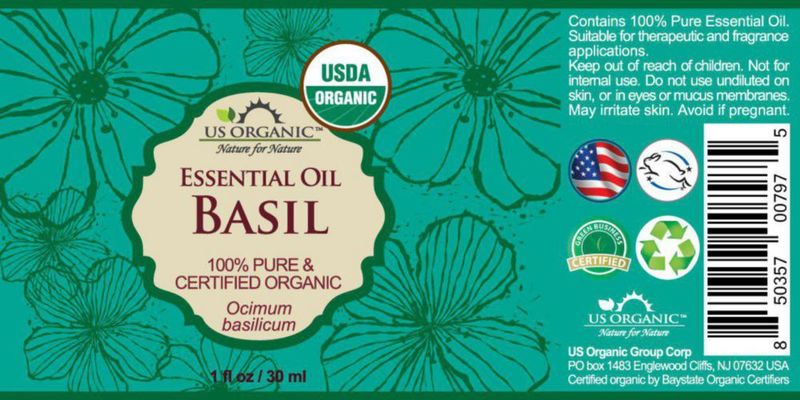 Aceite esencial de albahaca US Organic 30 ml certificado orgánico USDA