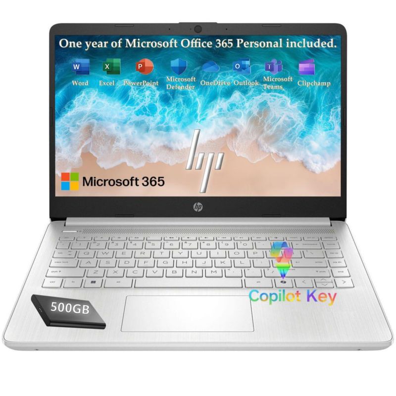 Portátil HP 14" Intel N150 128 GB+500 GB Copilot IA