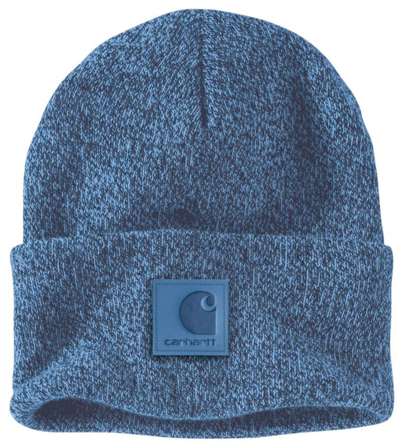 Gorro beanie Carhartt talla única azul/marrón con cuero sintético