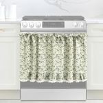 Cortinas para horno Cyberplex 77 cm Verde Salvia con Volantes y Encaje