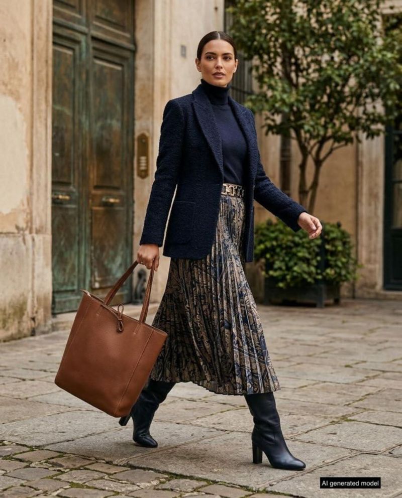 Bolso Tote TAKEASY de 37 cm Marrón de Cuero Holgado