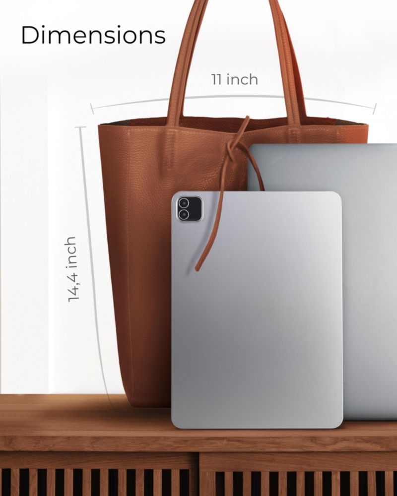 Bolso Tote TAKEASY de 37 cm Marrón de Cuero Holgado